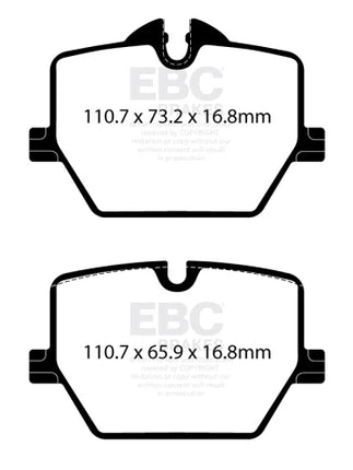 EBC Yellowstuff Rear Brake Pad Set for BMW 3 SERIES G20 340i (DP42415R)