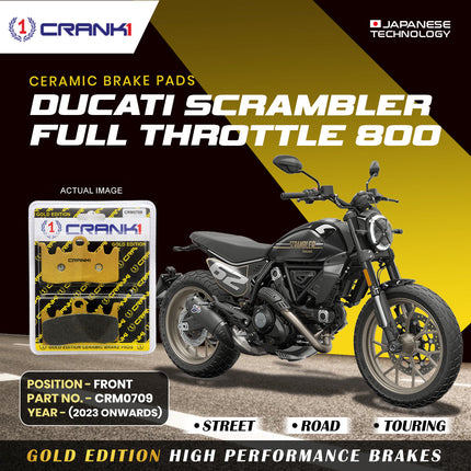 Ceramic Brake Pads For Ducati Scrambler Full Throttle 800 (2023 Onwards) - Front - CRM0709 - 2 Sets - CRANK1