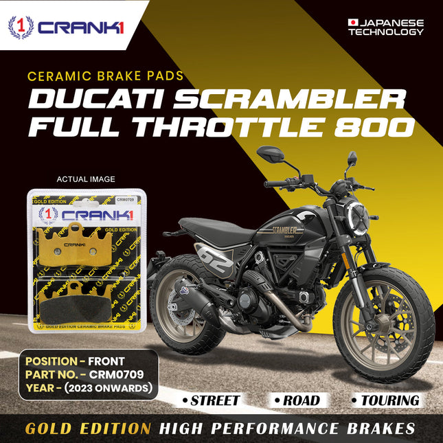 Ceramic Brake Pads For Ducati Scrambler Full Throttle 800 (2023 Onwards) - Front - CRM0709 - 2 Sets - CRANK1