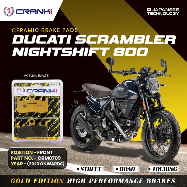 Ceramic Brake Pads For Ducati Scrambler Nightshift 800 (2023 Onwards) - Front - CRM0709 - 2 Sets - CRANK1