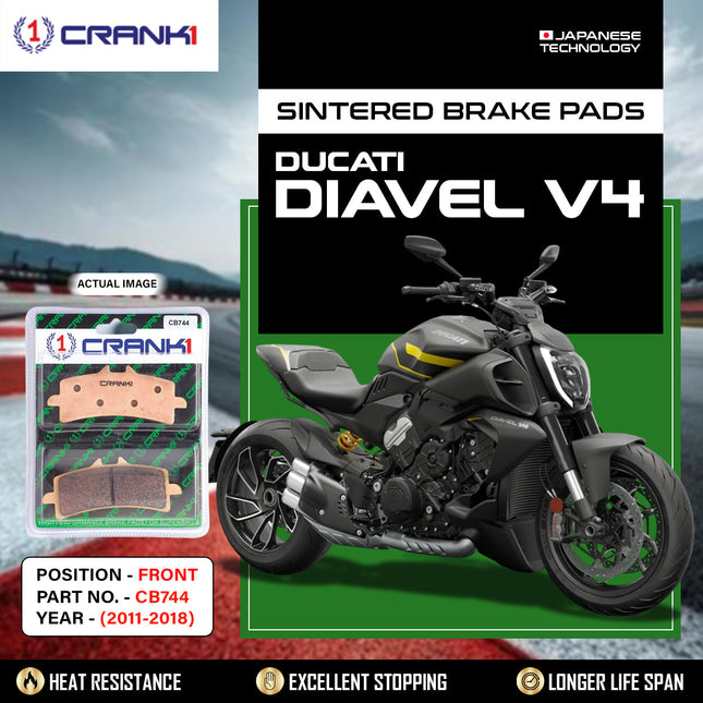 Sintered Brake Pads For Ducati Diavel V4 (2011-2018) - Front - CB744 - 2 Sets - CRANK1
