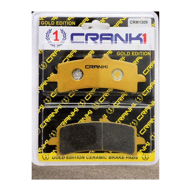 CRANK1 Brake Pads for Ducati Monster 1200, Ceramic & Sintered, Front & Rear, in retail packaging