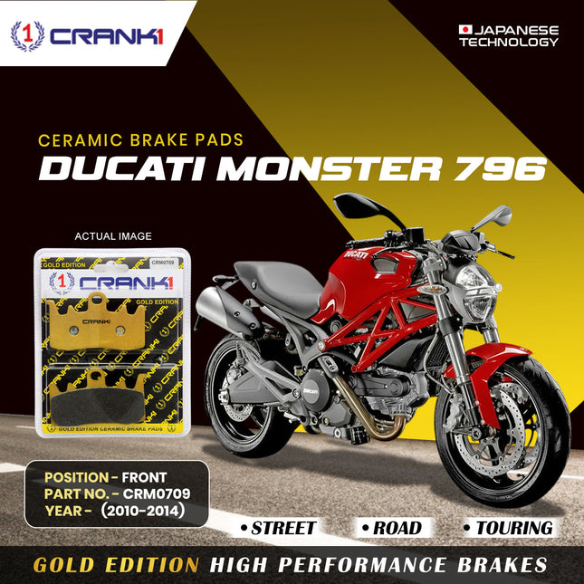 Ceramic Brake Pads For Ducati Monster 796 (2010-2014) - Front - CRM0709 - 2 Sets - CRANK1