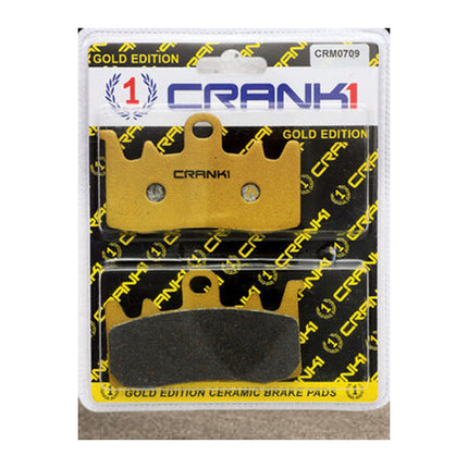 CRANK1 Brake Pads for Ducati Monster 797, Ceramic & Sintered, Front & Rear, in retail packaging