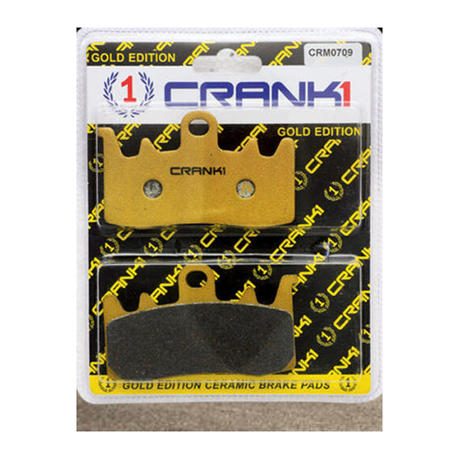 CRANK1 Brake Pads for Ducati Monster 797, Ceramic & Sintered, Front & Rear, in retail packaging