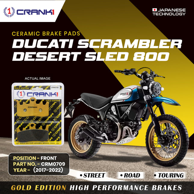 Ceramic Brake Pads For Ducati Scrambler Desert Sled 800 (2017-2022) - Front - CRM0709 - 2 Sets - CRANK1
