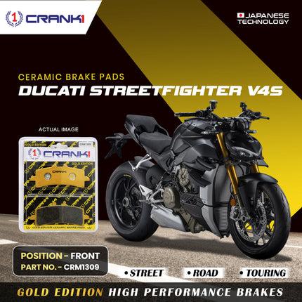 Ceramic Brake Pads For Ducati Streetfighter V4S - Front - CRM1309 - 2 Sets - CRANK1