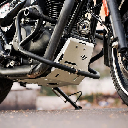 LCB Vambrace Bash Plate Silver for Royal Enfield Hunter 350.