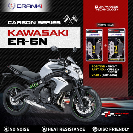 CRANK1 Brake Pads for Kawasaki ER-6n — Sintered, Front & Rear