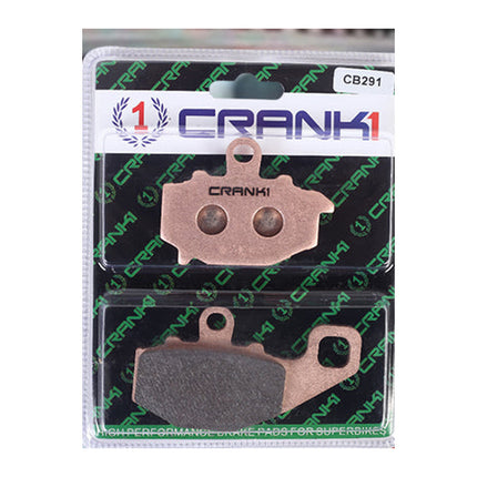 CRANK1 Brake Pads for Kawasaki ER-6n, Sintered, Front & Rear, in retail packaging