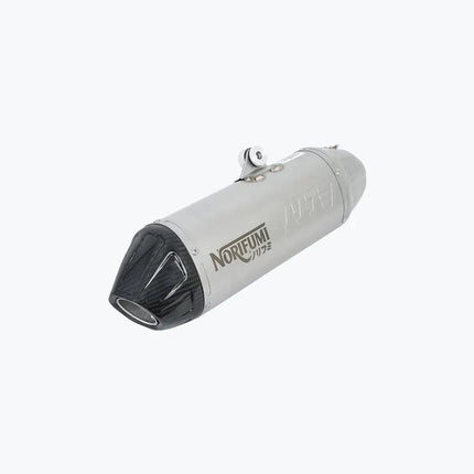 Norifumi Whoops SS Carbon Slip-On Exhaust for Royal Enfield Himalayan/Guerrilla 450 – Short (EXH18156) & Long (EXH18158)