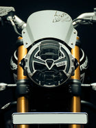 Legundary Cosmic headlight grill installed on Triumph Speed 400