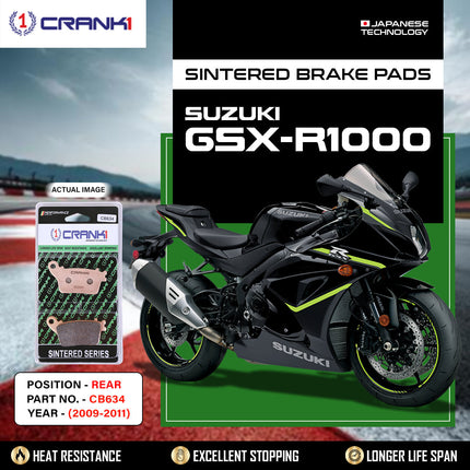 CRANK1 Brake Pads for Honda CBR 1000 RR Fireblade SP — Sintered, Front & Rear