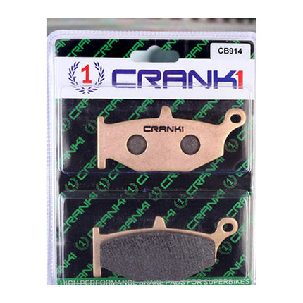 CRANK1 Brake Pads for Suzuki GSX-R1000, Ceramic & Sintered, Front & Rear, in retail packaging
