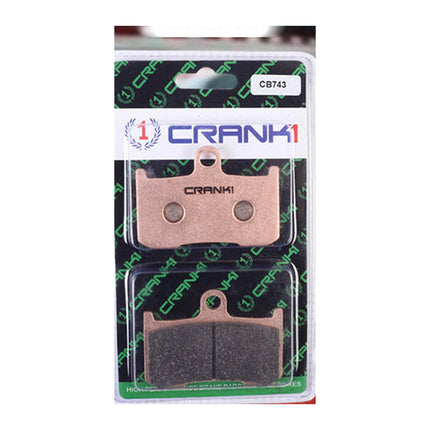 CRANK1 Brake Pads for Suzuki GSX-S750, Ceramic & Sintered, Front & Rear, in retail packaging