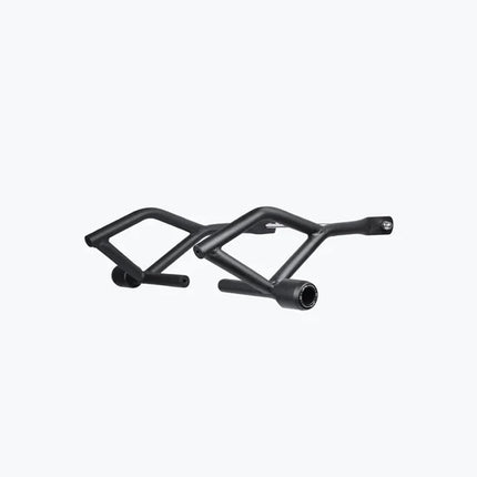 LCB Bazooka Small Crash Guard with Slider for Royal Enfield Himalayan BS6 – compact mild steel crash protection accessory.