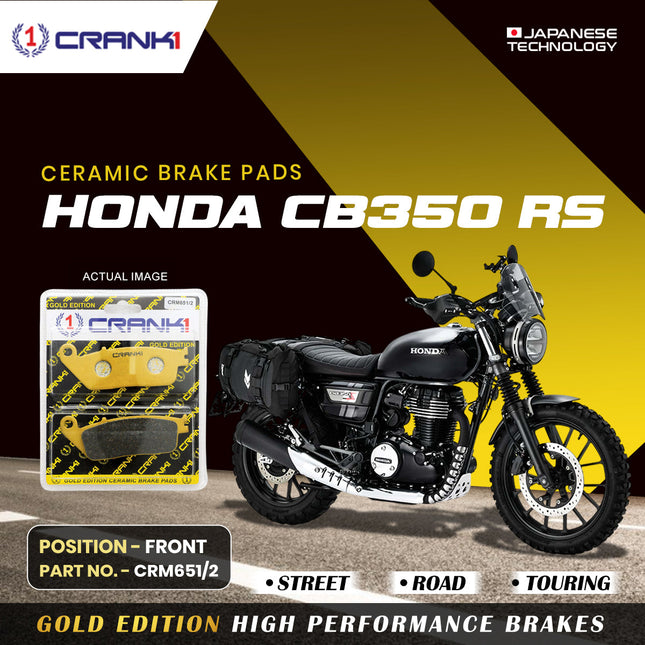 Ceramic Brake Pads For Honda CB350 RS - Front - CRM651/2 - 1 Set - CRANK1