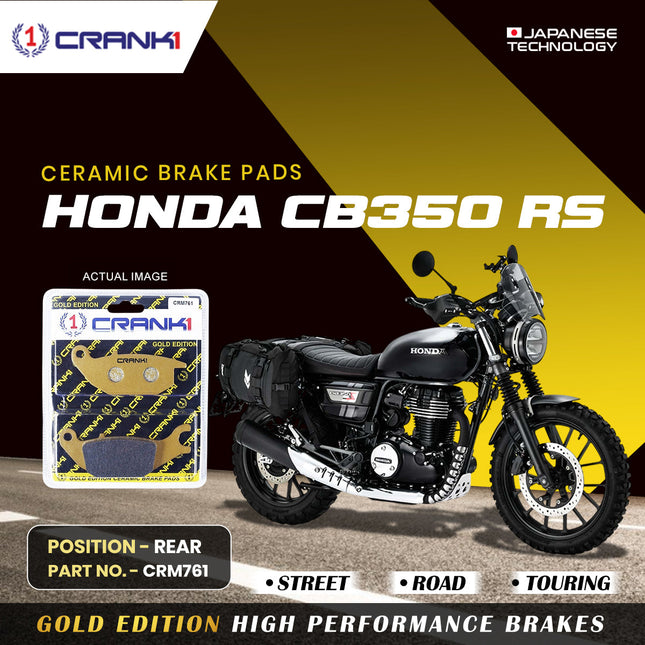 Ceramic Brake Pads For Honda CB350 RS - Rear - CRM761 - 1 Set - CRANK1