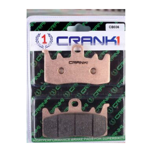 CRANK1 Brake Pads for Ducati Hyperstrada, Sintered, Front & Rear, in retail packaging