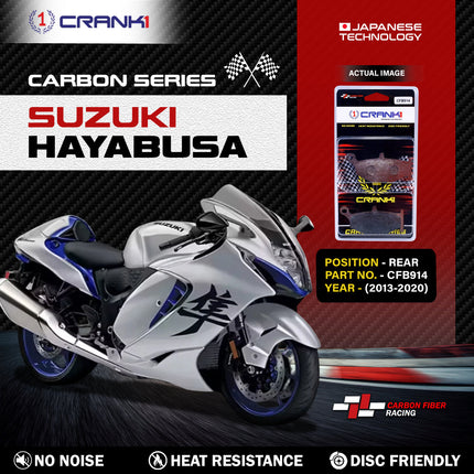 CRANK1 Brake Pads for Suzuki Hayabusa — Ceramic & Sintered, Front & Rear
