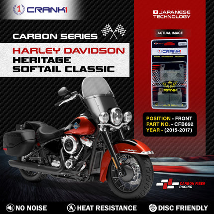 CRANK1 Brake Pads for Harley Davidson Heritage Softail Classic — Sintered, Front & Rear
