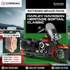 Sintered Brake Pads For Harley Davidson Heritage Softail Classic (2015-2017) - Rear - CB854 - 1 Set - CRANK1