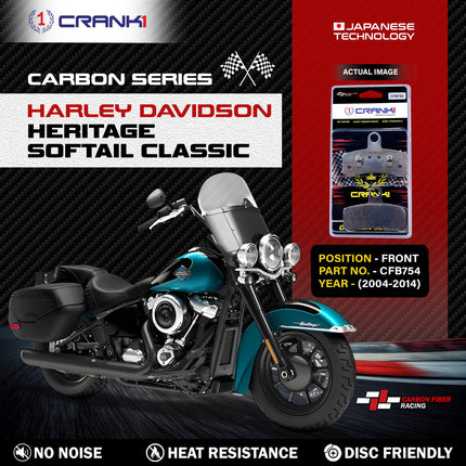 CRANK1 Brake Pads for Harley Davidson Heritage Softail Classic — Sintered, Front & Rear