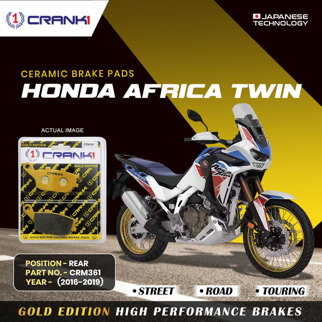 Ceramic Brake Pads For Honda Africa Twin (2016-2019) - Rear - CRM361 - 1 Set - CRANK1