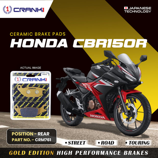Ceramic Brake Pads For Honda CBR150R - Rear - CRM761 - 1 Set - CRANK1
