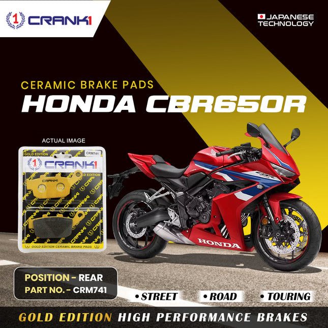 Ceramic Brake Pads For Honda CBR650R - Rear - CRM741 - 1 Set - CRANK1