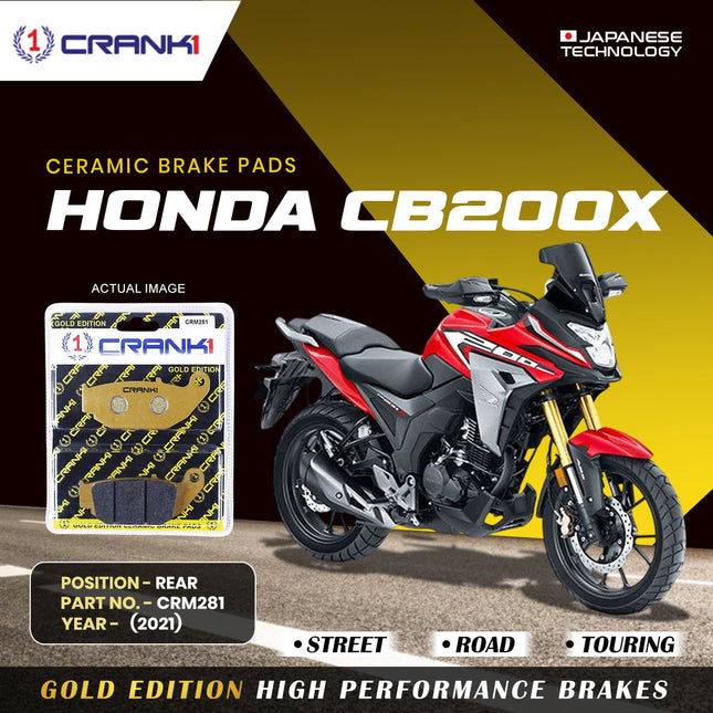 Ceramic Brake Pads For Honda CB200X (2021) - Rear - CRM281 - 1 Set - CRANK1