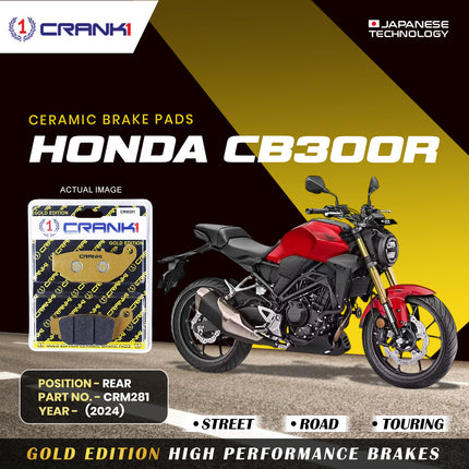 Ceramic Brake Pads For Honda CB300R (2024) - Rear - CRM281 - 1 Set - CRANK1