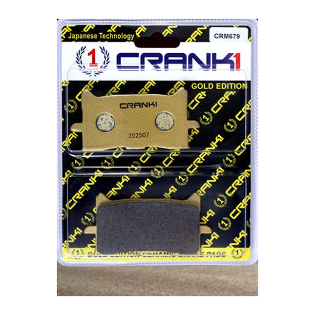 CRANK1 Brake Pads for Honda CB300R, Ceramic & Sintered, Front & Rear, in retail packaging