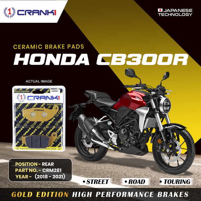 Ceramic Brake Pads For Honda CB300R (2018-2021) - Rear - CRM281 - 1 Set - CRANK1