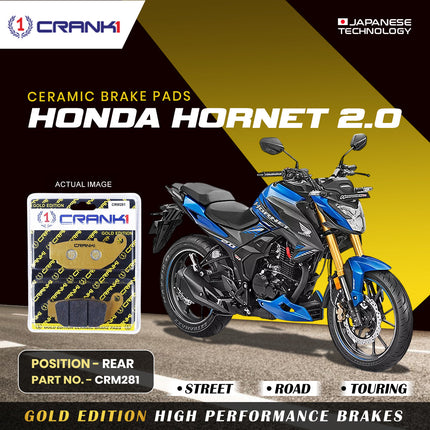 Ceramic Brake Pads For Honda Hornet 2.0 - Rear - CRM281 - 1 Set - CRANK1