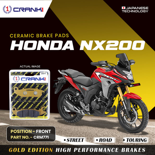 Ceramic Brake Pads For Honda NX200 - Front - CRM771 - 1 Set - CRANK1