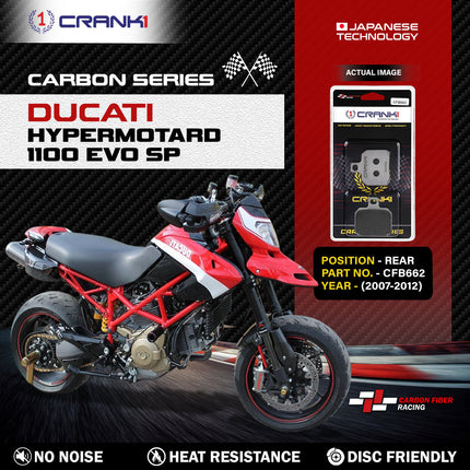 CRANK1 Brake Pads for Ducati Hypermotard 1100 EVO SP — Ceramic & Sintered, Front & Rear