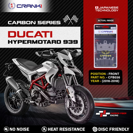 CRANK1 Brake Pads for Ducati Hypermotard 939 — Ceramic & Sintered, Front & Rear