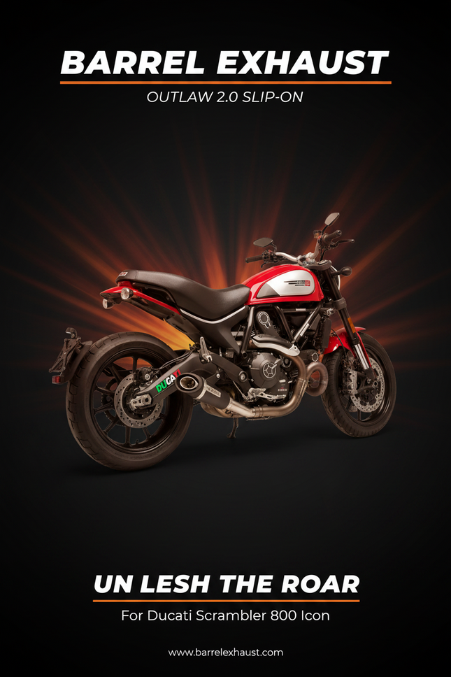 Barrel Outlaw 2.0 Exhaust for Ducati Scrambler 800 Icon (2018) - image 2