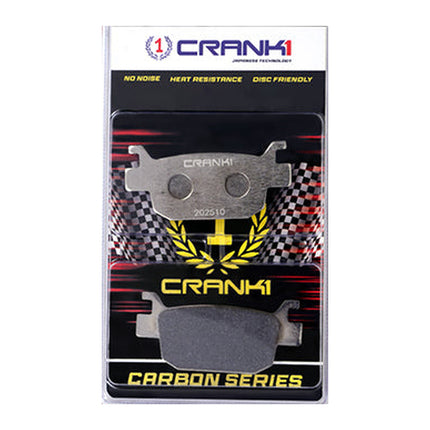 CRANK1 Brake Pads for Benelli Imperiale 400, Ceramic & Sintered, Front & Rear, in retail packaging