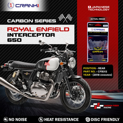 CRANK1 Carbon Brake Pads for Royal Enfield Interceptor 650