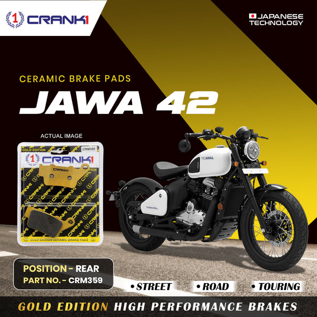 Ceramic Brake Pads For Jawa 42 - Rear - CRM359 - 1 Set - CRANK1