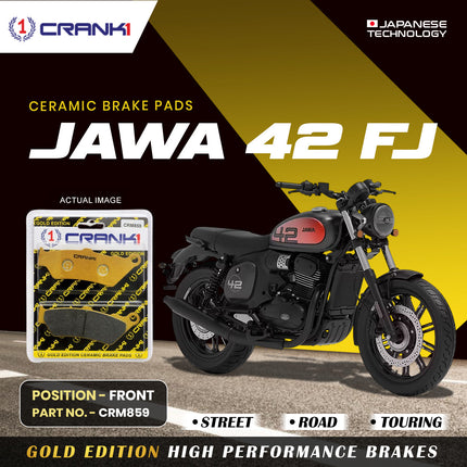 Ceramic Brake Pads For Jawa 42 FJ - Front - CRM859 - 1 Set - CRANK1