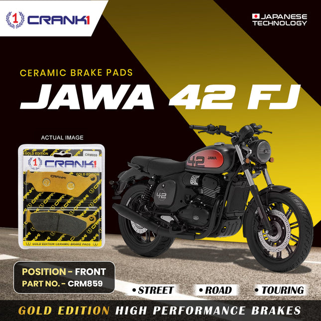 Ceramic Brake Pads For Jawa 42 FJ - Front - CRM859 - 1 Set - CRANK1