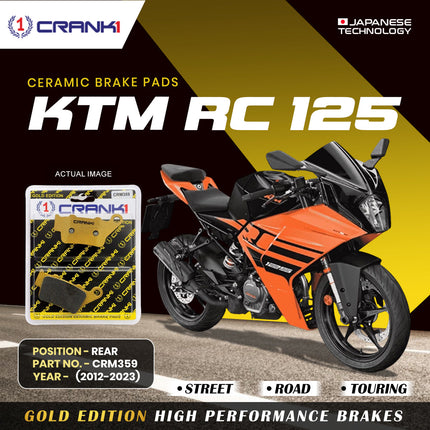 Ceramic Brake Pads For KTM RC 125 (2012-2023) - Rear - CRM359 - 1 Set - CRANK1
