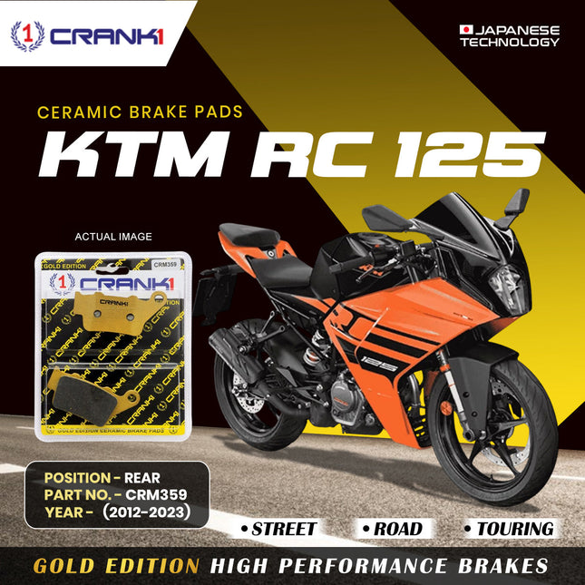 Ceramic Brake Pads For KTM RC 125 (2012-2023) - Rear - CRM359 - 1 Set - CRANK1