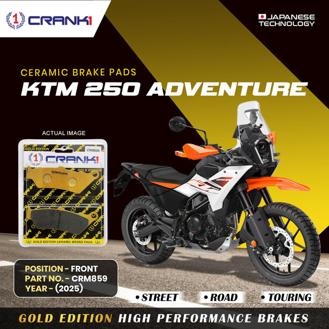 Ceramic Brake Pads For KTM 250 Adventure (2025) - Front - CRM859 - 1 Set - CRANK1