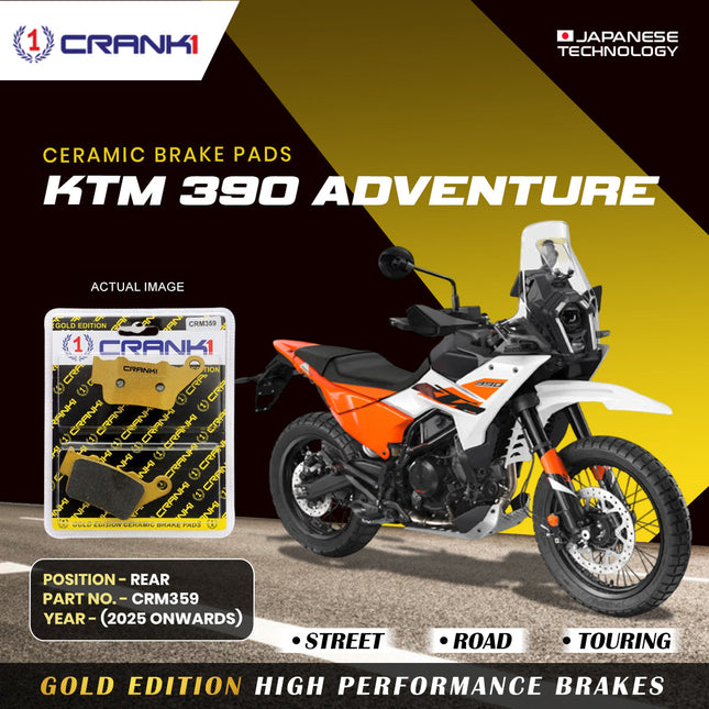 Ceramic Brake Pads For KTM 390 Adventure (2025 Onwards) - Rear - CRM359 - 1 Set - CRANK1