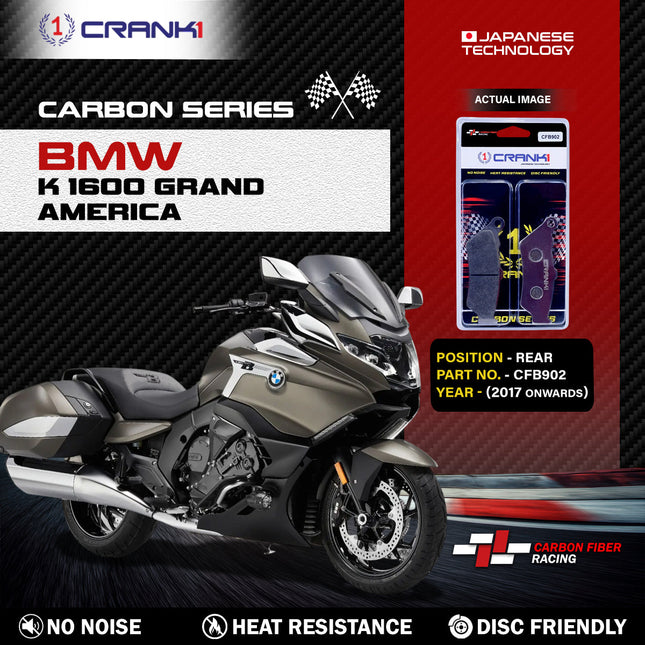 CRANK1 Brake Pads for BMW K 1600 Grand America — Sintered, Rear