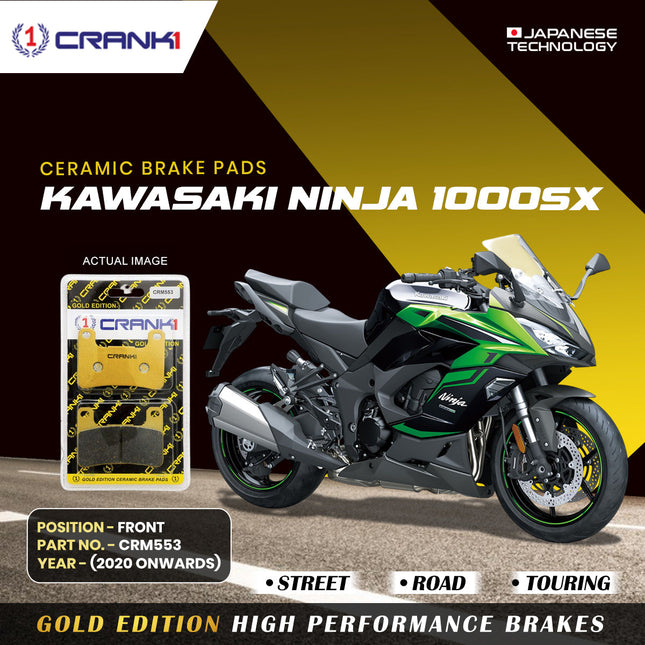Ceramic Brake Pads For Kawasaki Ninja 1000SX (2020 Onwards) - Front - CRM553 - 2 Sets - CRANK1